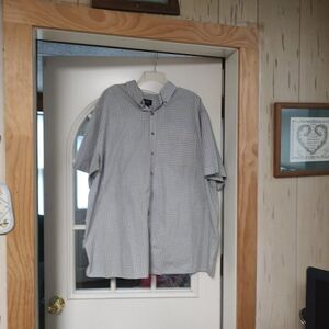 Harbor Bay Blue Yellow Checked Short Sleeve Button Down Shirt Size Men's 2XL